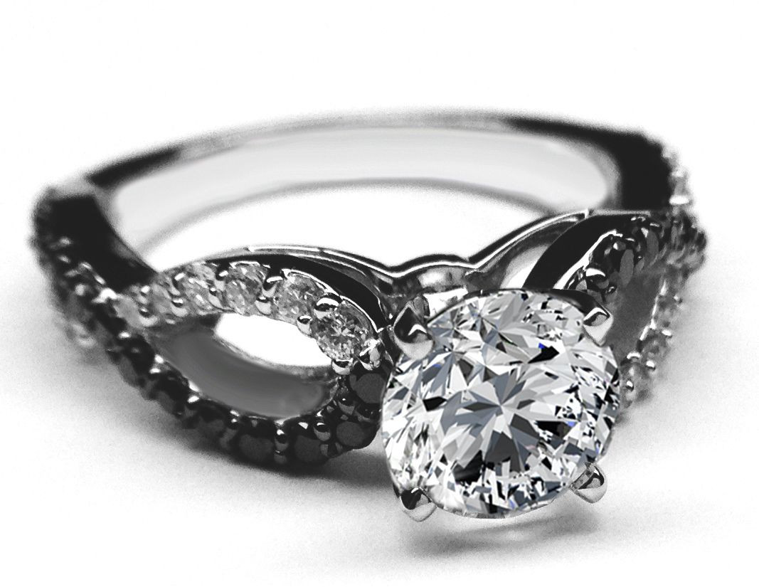 Wedding Rings Black Diamond
 Black & White Diamond Engagement Ring infinity Diamonds