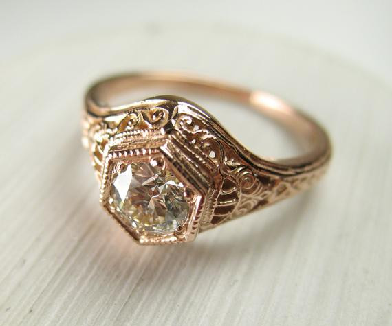 Wedding Rings Com
 Items similar to Filigree Antique Vintage Engagement