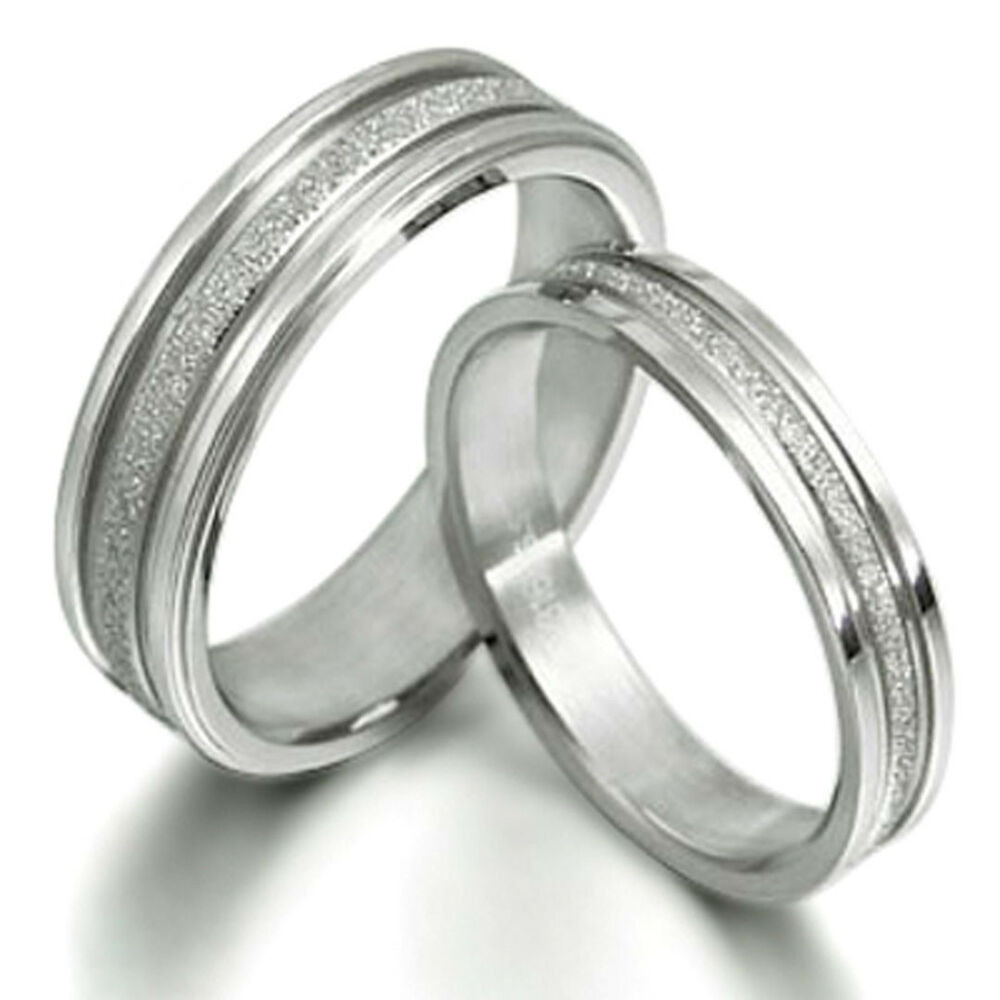 Wedding Rings For Him And Her Matching
 His and Her Matching Wedding Bands Titanium Ring Set 016A3