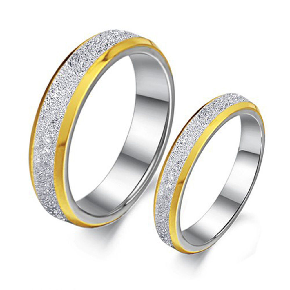 Wedding Rings For Him And Her Matching
 Couple Rings 316L Stainless Steel Two Tone Him and Her