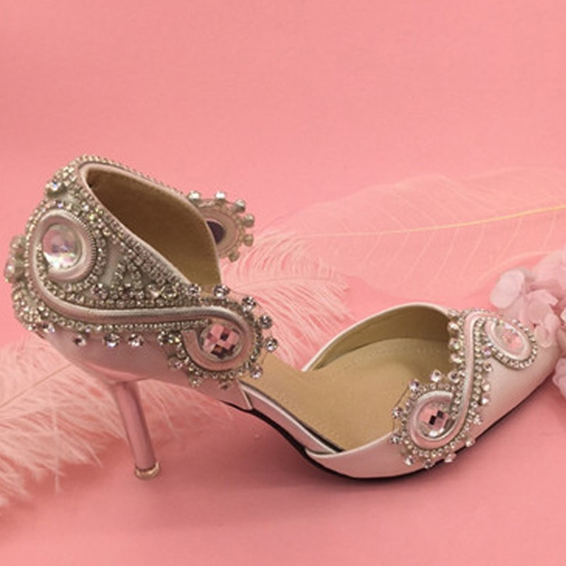 Wedding Shoes With Rhinestones
 New Arrival Rhinestone Crystal Wedding Shoes Satin Bridal