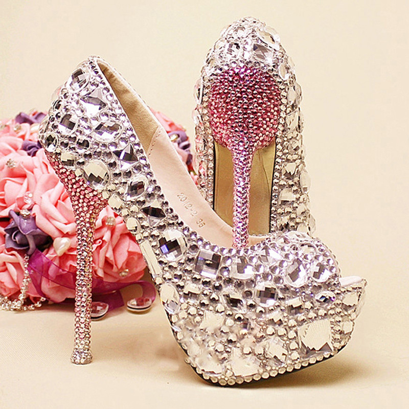 Wedding Shoes With Rhinestones
 Free Shipping Wedding Bridal Dress Shoes Silver And Green
