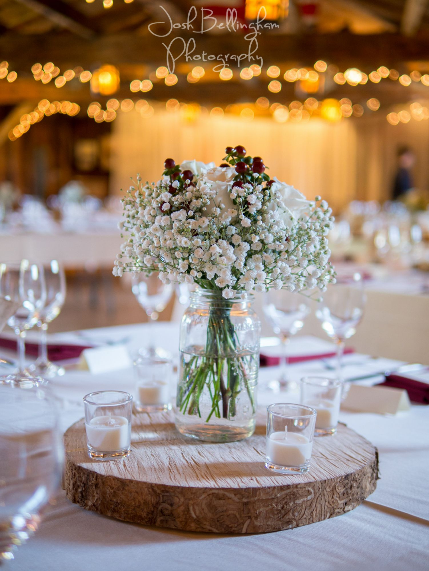 Wedding Tables Decoration
 Gorgeous Baby s Breath on Wooden Wedding Centerpieces I