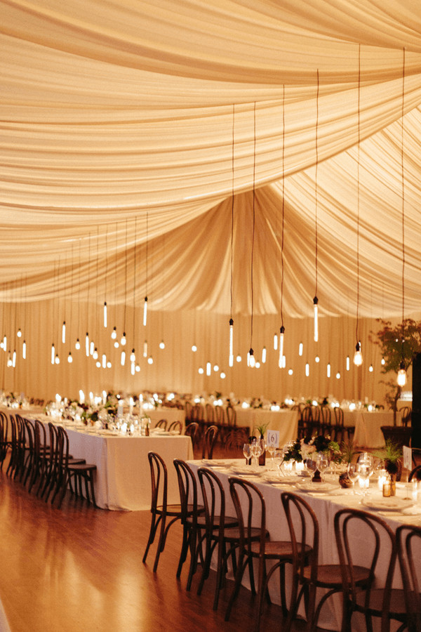 Wedding Tent Lighting DIY
 Romantic Outdoor Wedding with Bash Please ce Wed