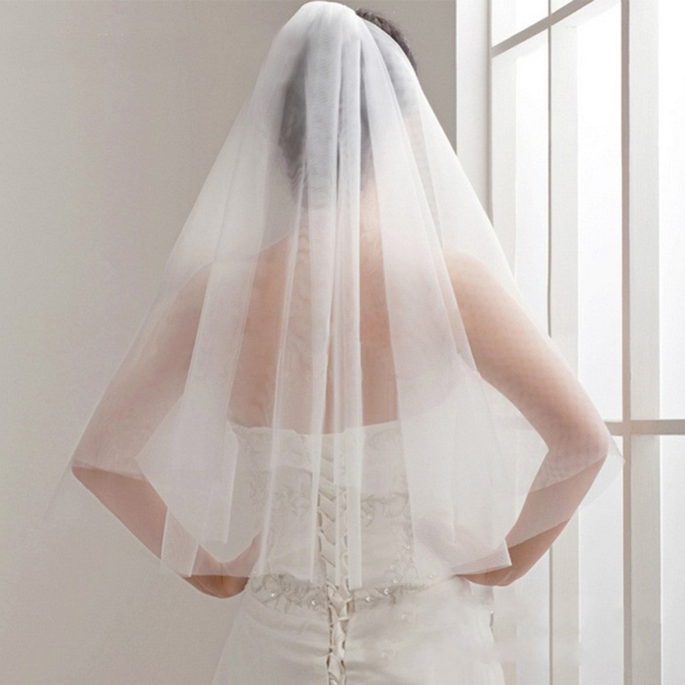 Wedding Veil Short
 2019 Simple Short Tulle Wedding Veils Cheap White Ivory