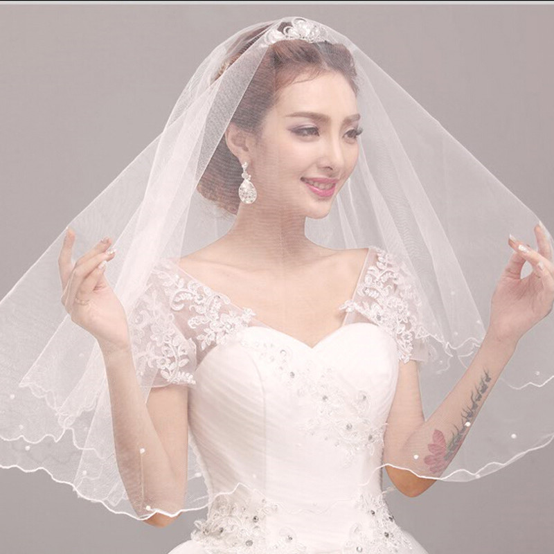 Wedding Veils For Sale
 Lamya Hot Sale 1 5 M Pearl Bridal Veil Vintage e Layer