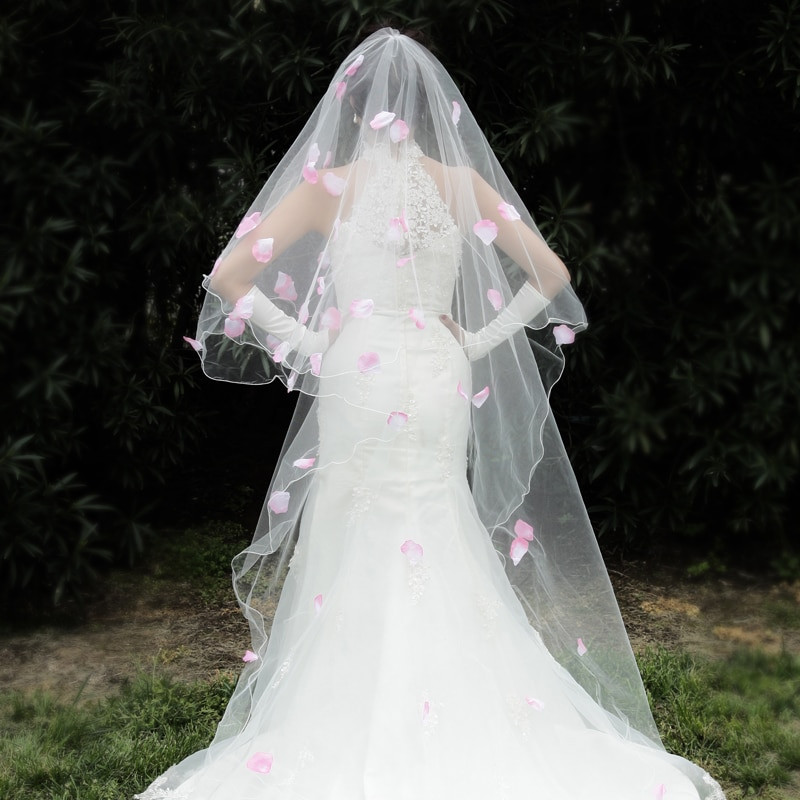 Wedding Veils For Sale
 2016 Hot Sale Long Veils For Weddings 3 Meters Long Pink
