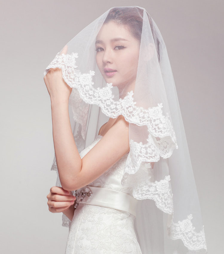 Wedding Veils For Sale
 Elegant White Bridal Veils Lace Wedding Veils for Sale 1