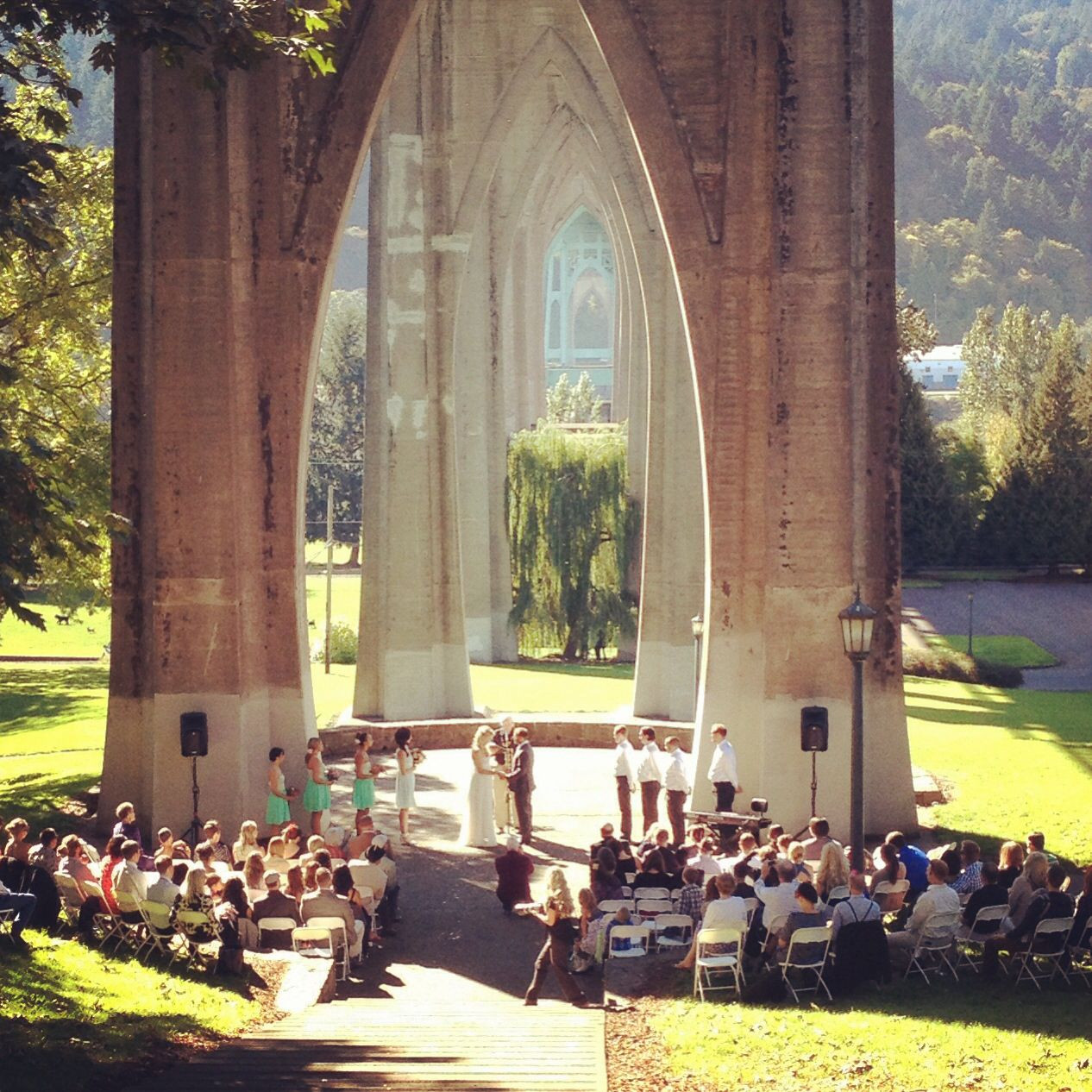 Wedding Venues Portland Oregon
 Wedding at Cathedral Park Portland OR