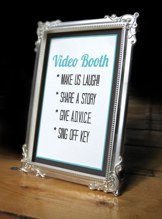Wedding Videography DIY
 Printable Wedding Video Booth SignWedding by