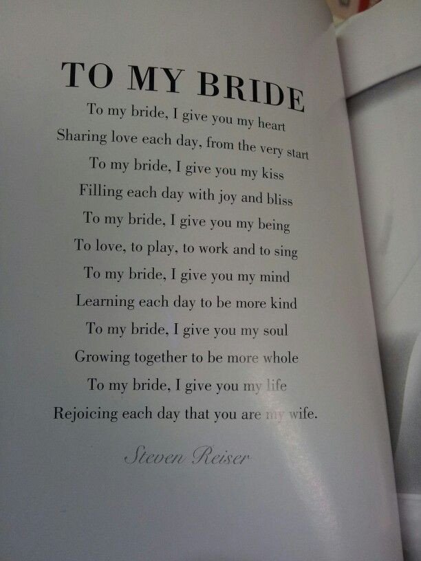 Wedding Vows From Bride To Groom
 To my bride poem could be used for the groom s vows