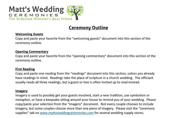 Wedding Vows Non Religious
 Ceremony Material Matt s Wedding Ceremonies