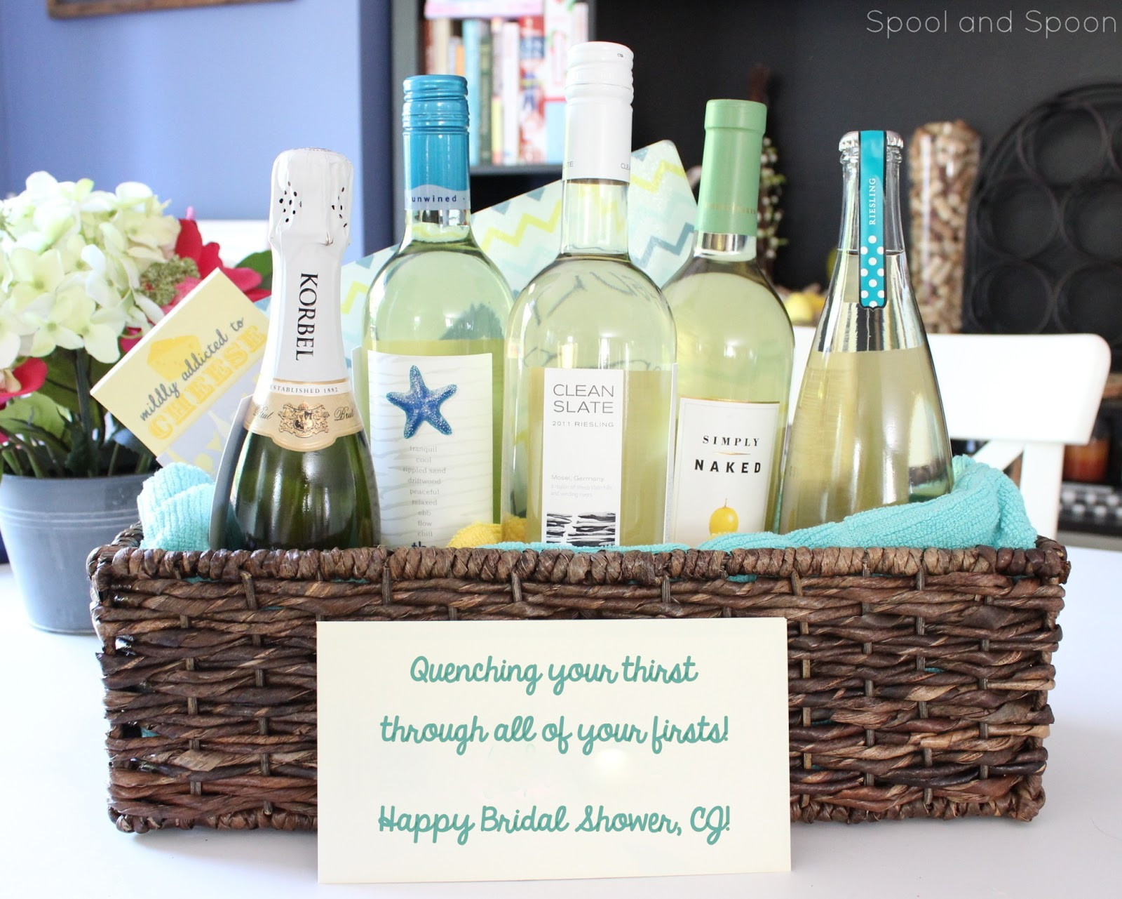 Wedding Wine Gift
 Spool and Spoon "All of Your Firsts" Wine Gift Basket