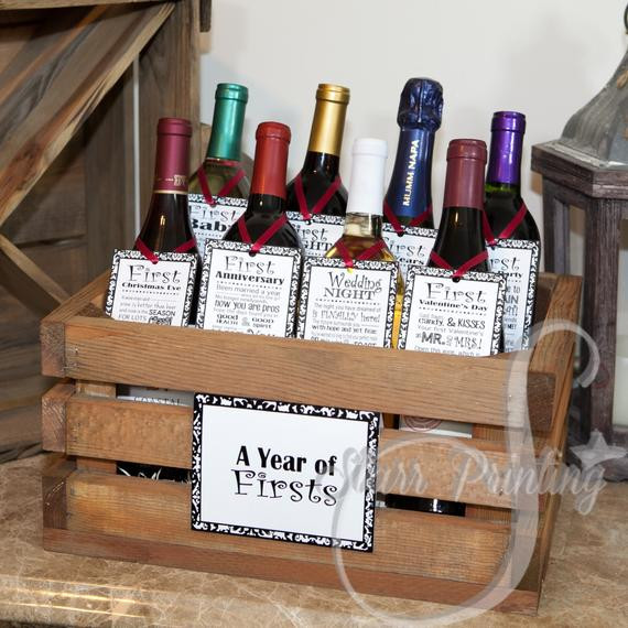 Wedding Wine Gift
 Bridal Shower Wine Crate Gift Set with 8 tags and shower card