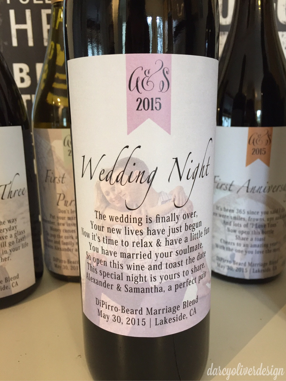 Wedding Wine Gift
 Custom Wine Labels Wedding or Bridal Shower Gift
