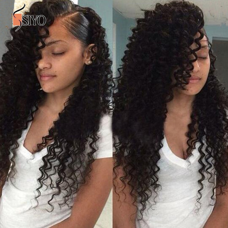 Wet And Wavy Hairstyles For Black Hair
 Top 8A Brazilian deep curly human hair wet and wavy weave