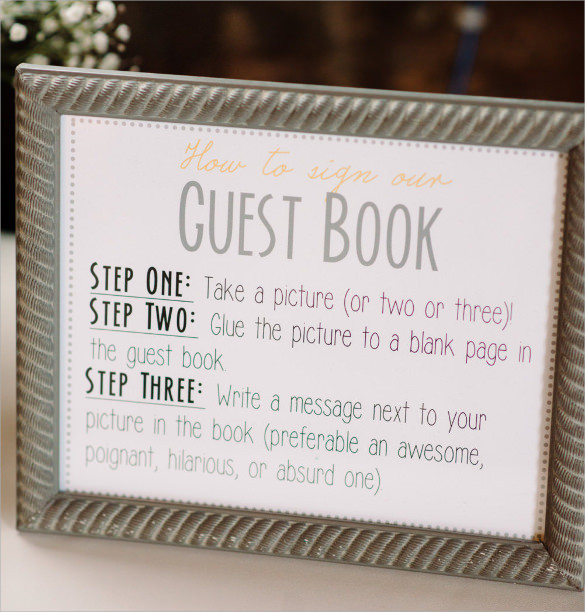What To Write In A Wedding Guest Book
 Sample Guest Book 9 Documents In PDF PSD