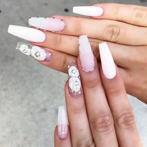 White Coffin Nail Designs
 The Most Stylish Ideas For White Coffin Nails Design