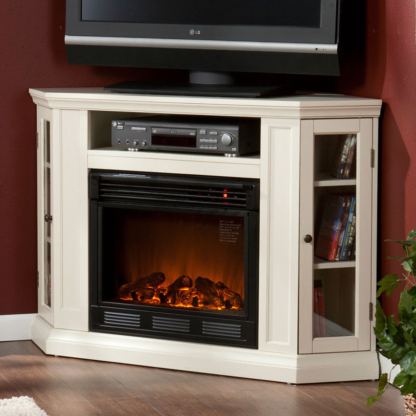 White Corner Electric Fireplace
 Download Living Room Gallery of White Electric Fireplace