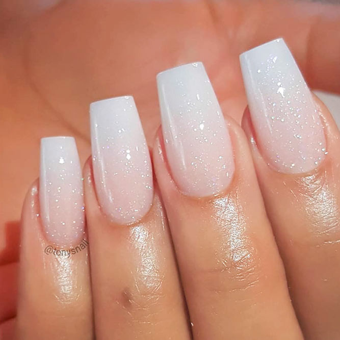 White Glitter Ombre Nails
 Exquisite Pastel Color Nails To Freshen Up Your Look