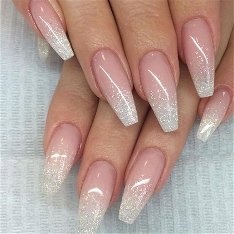 White Glitter Ombre Nails
 20 French Fade With Nude And White Ombre Acrylic Nails