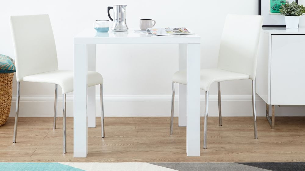 White Kitchen Table Chairs
 Fern White Gloss Kitchen Table