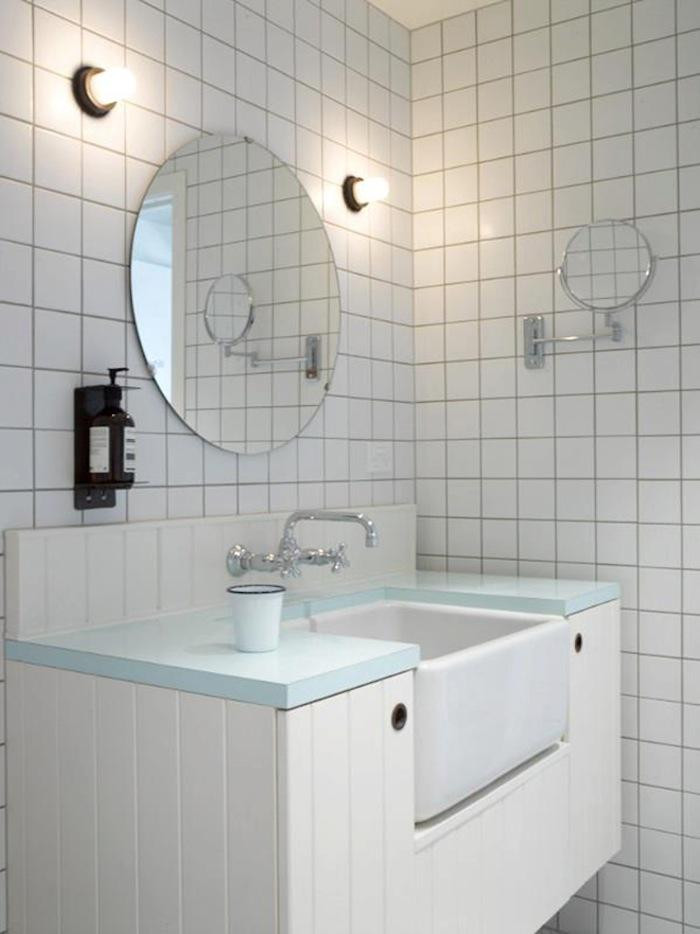 White Square Tile Bathroom
 The Oyster Inn Three Guest Rooms on a Remote Island in