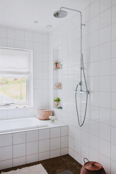 White Square Tile Bathroom
 46 best images about exposed bathroom pipework on Pinterest