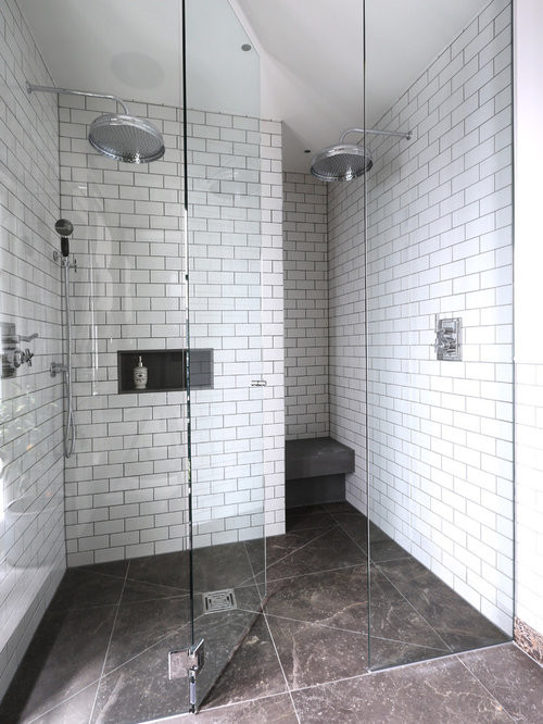 White Tile Bathroom Shower
 White Subway Tile Shower Home Design Ideas