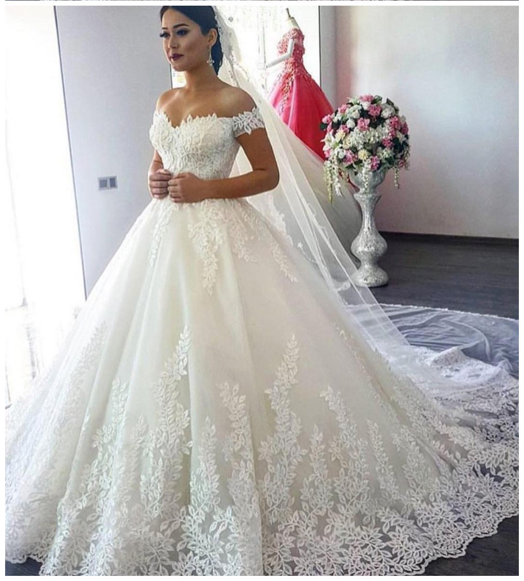 White Wedding Dress
 f White Wedding Dresses Modest Bridal Gown Ball Gown