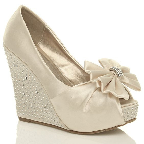 White Wedding Wedge Shoes
 16 White Wedge Wedding Shoes with Brilliant Details ChicWedd