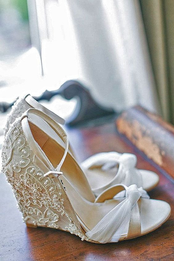 White Wedding Wedge Shoes
 16 White Wedge Wedding Shoes with Brilliant Details ChicWedd