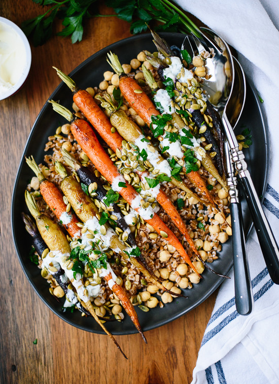 Whole Foods Thanksgiving Dinner Review
 Roasted Carrots with Farro & Chickpeas Cookie and Kate