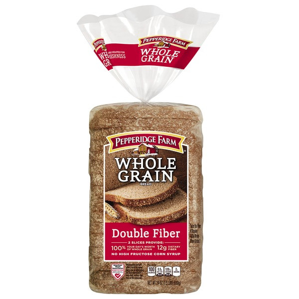 Whole Grain Bread Fiber
 Pepperidge Farm Fresh Bakery Whole Grain Double Fiber