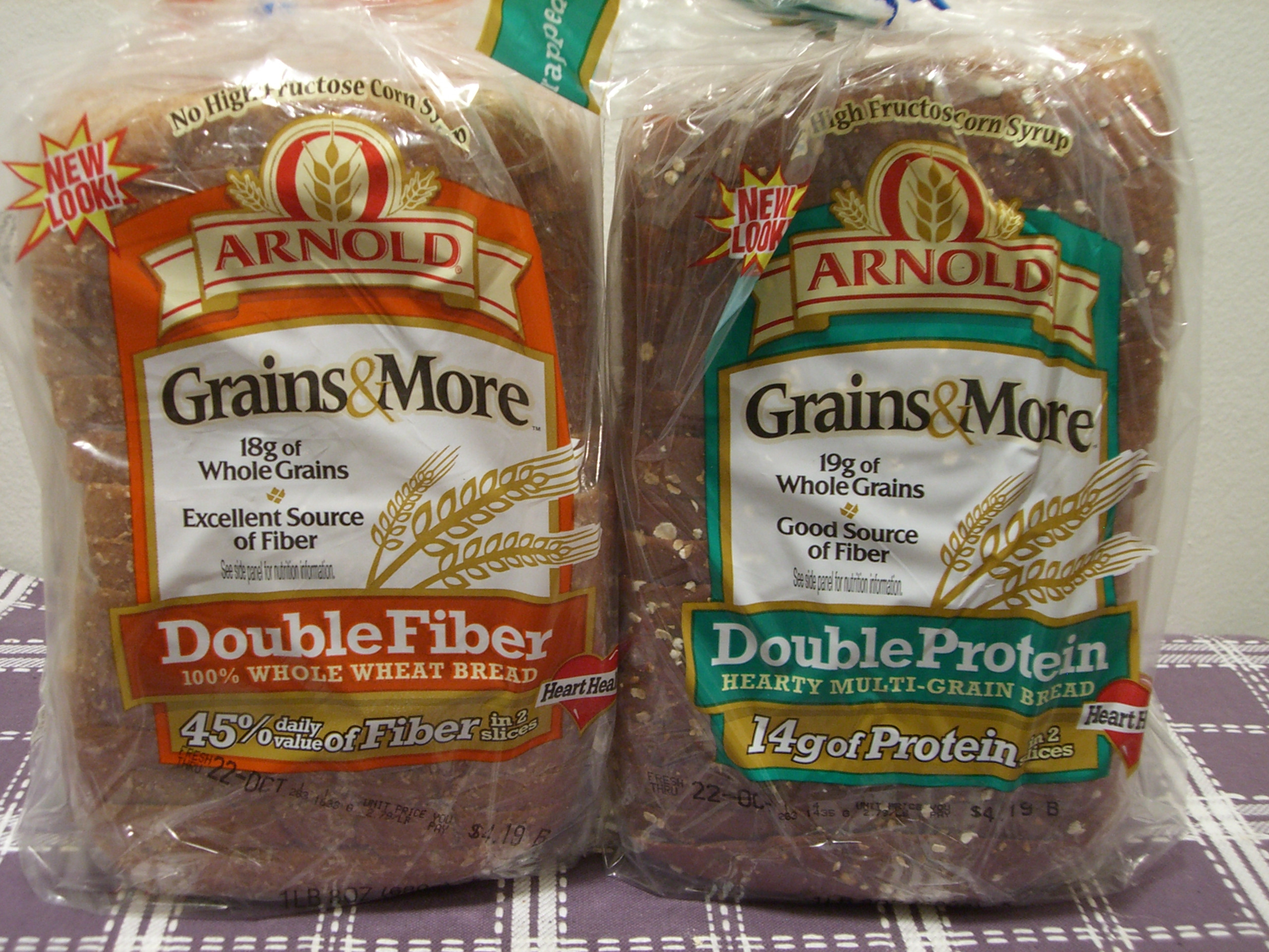 Whole Grain Bread Fiber
 Arnold Grains & More Bread — eating bender