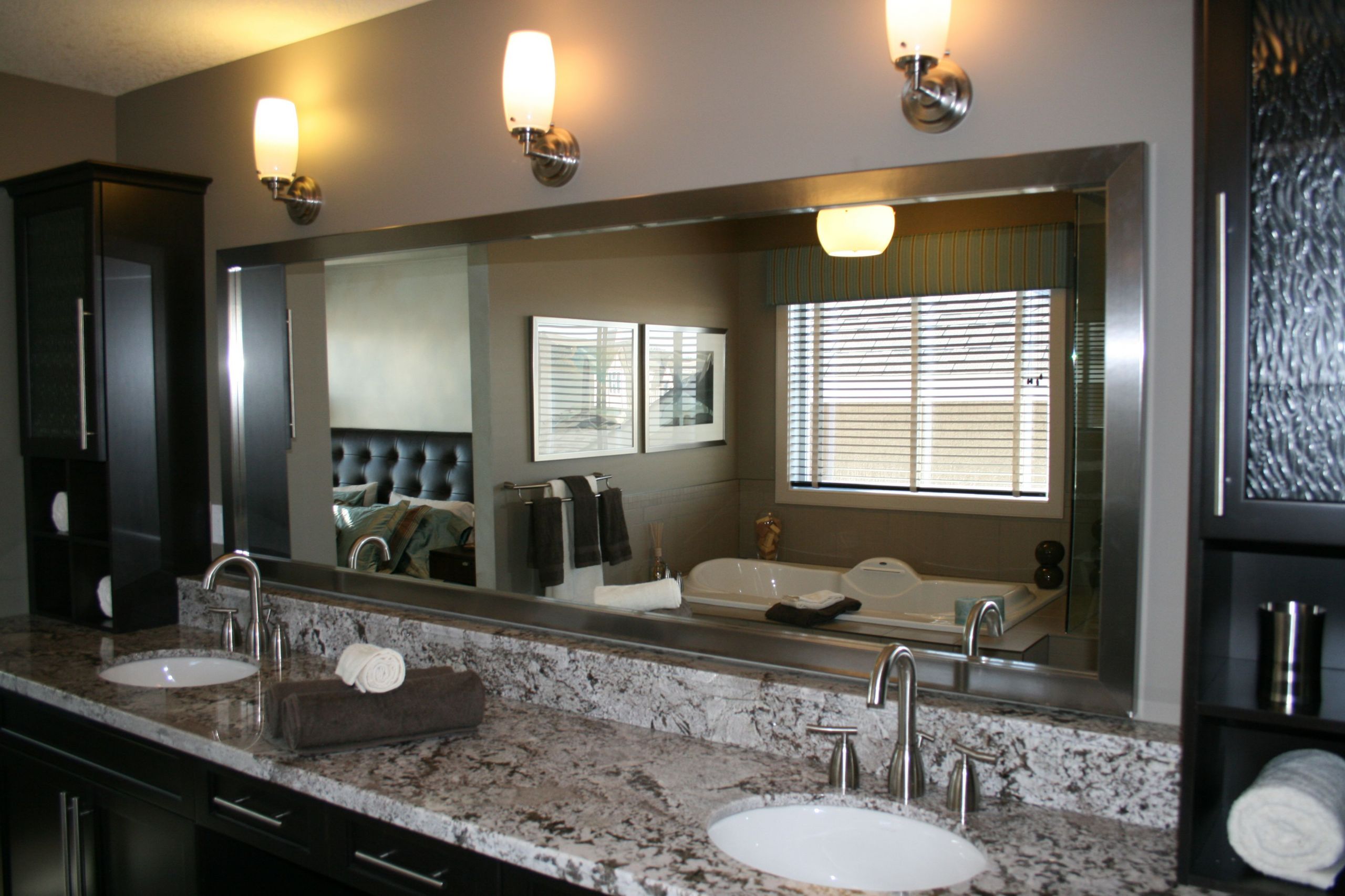 Wide Bathroom Mirror
 Tips Framed Bathroom Mirrors MidCityEast