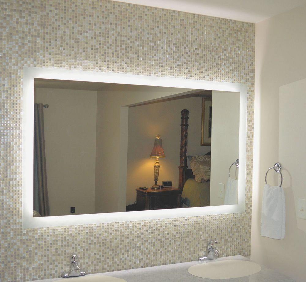 Wide Bathroom Mirror
 Lighted Vanity mirrors wall mounted MAM 60" wide x