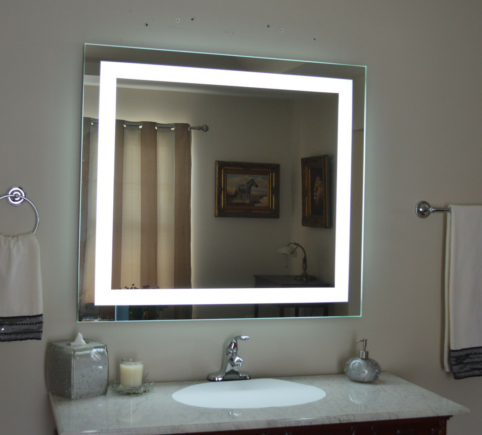 Wide Bathroom Mirror
 Lighted bathroom vanity mirror led wall mounted 48