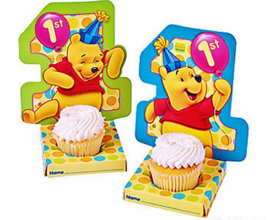 Winnie The Pooh 1st Birthday Decorations
 Disney Winnie the Pooh 1st Birthday Dots Cupcake Holders