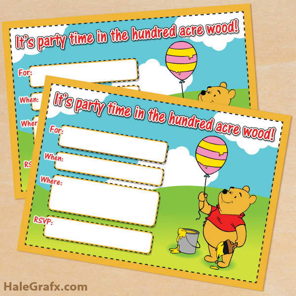 Winnie The Pooh Birthday Invitations
 FREE Printable Winnie the Pooh Birthday Invitation