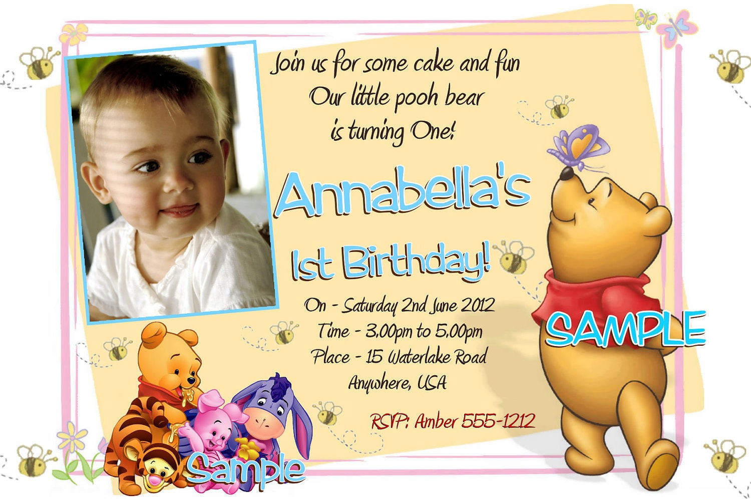 Winnie The Pooh Birthday Invitations
 Winnie the Pooh Birthday Invitations Printable Card