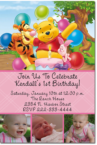 Winnie The Pooh Birthday Invitations
 Winnie the Pooh Birthday Invitations Candy Wrappers