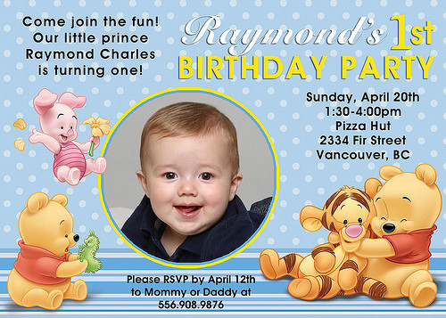 Winnie The Pooh Birthday Invitations
 Winnie The Pooh Birthday Invitations