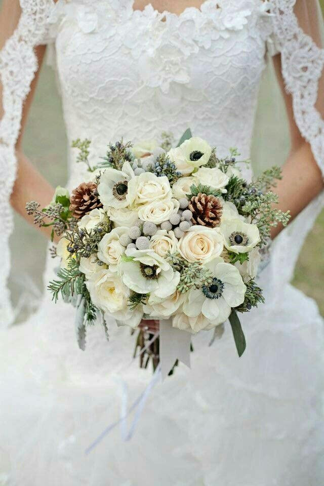 Winter Flowers For Weddings
 Ultra Elegant Winter Bridal Bouquet Showcasing White
