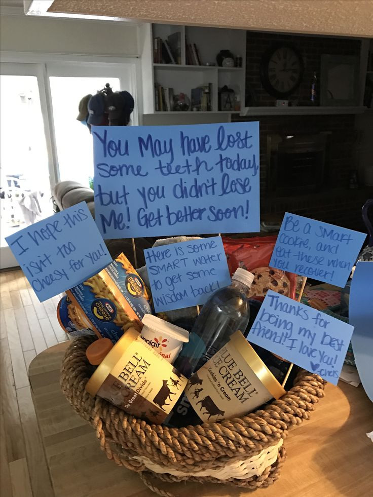 Wisdom Teeth Gift Basket Ideas
 I made this for my boyfriend and surprised him after he