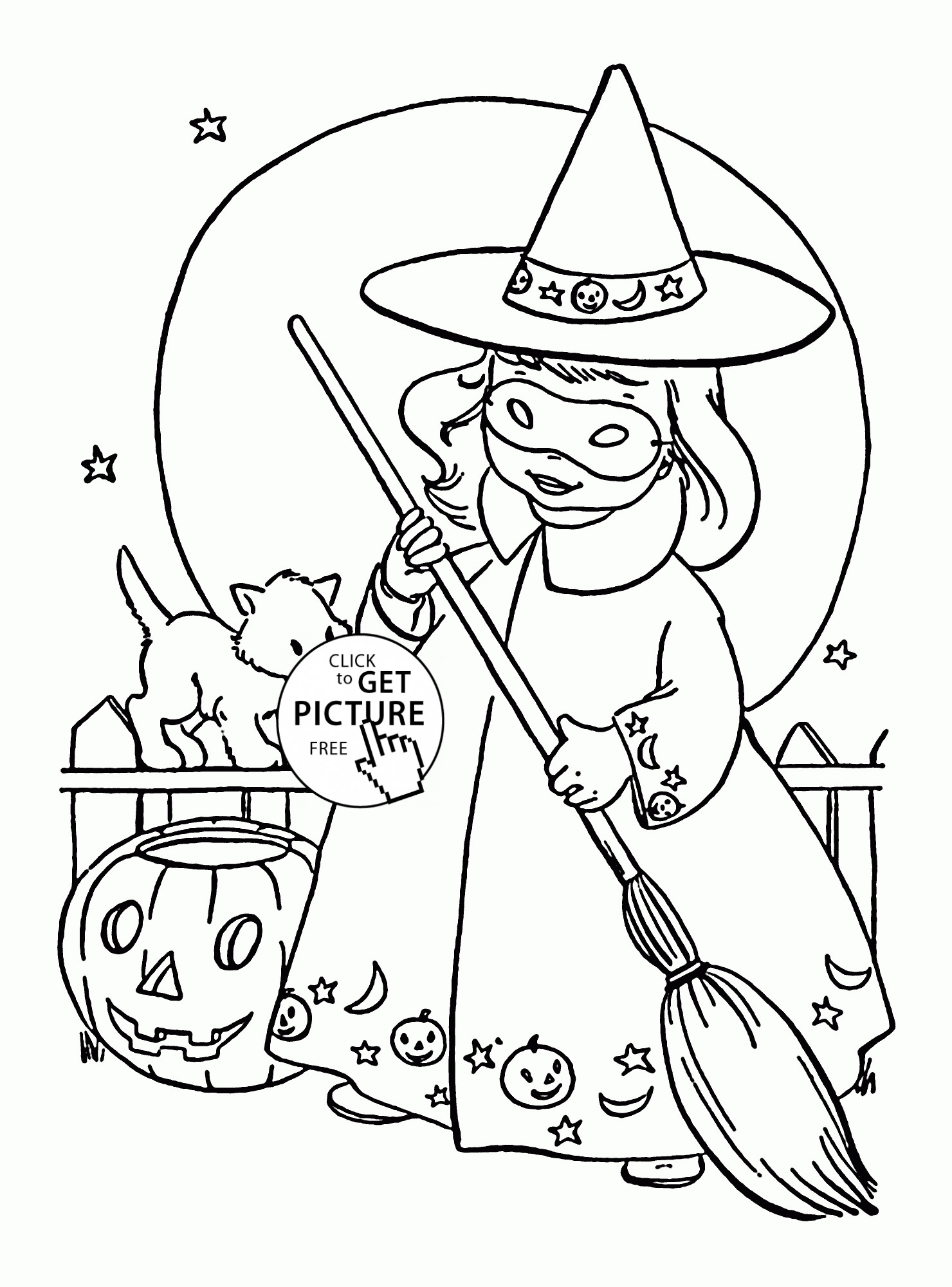 Witch Coloring Pages Printables
 Cute Little Witch coloring pages for kids halloween