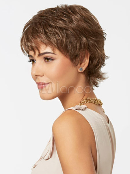 Women'S Short Haircuts
 Fashion Beautiful Women s short Light Brown Natural Full