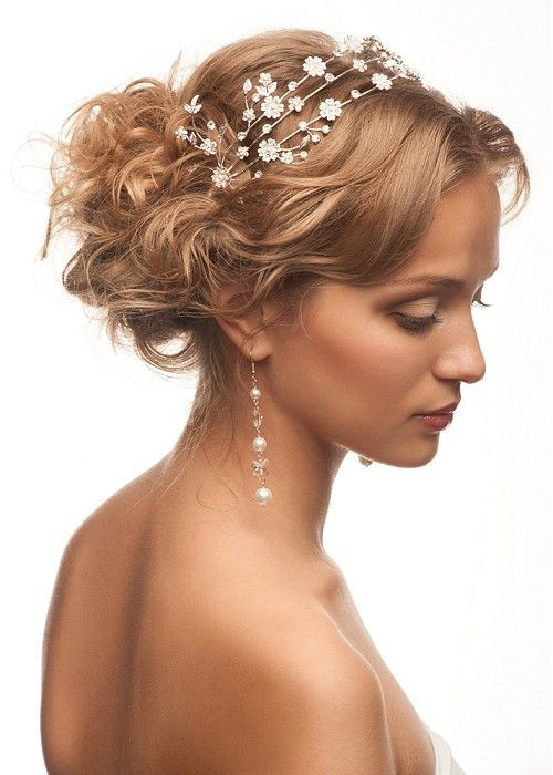 Womens Wedding Hairstyles
 medium blonde straight coloured bridal wedding tiara