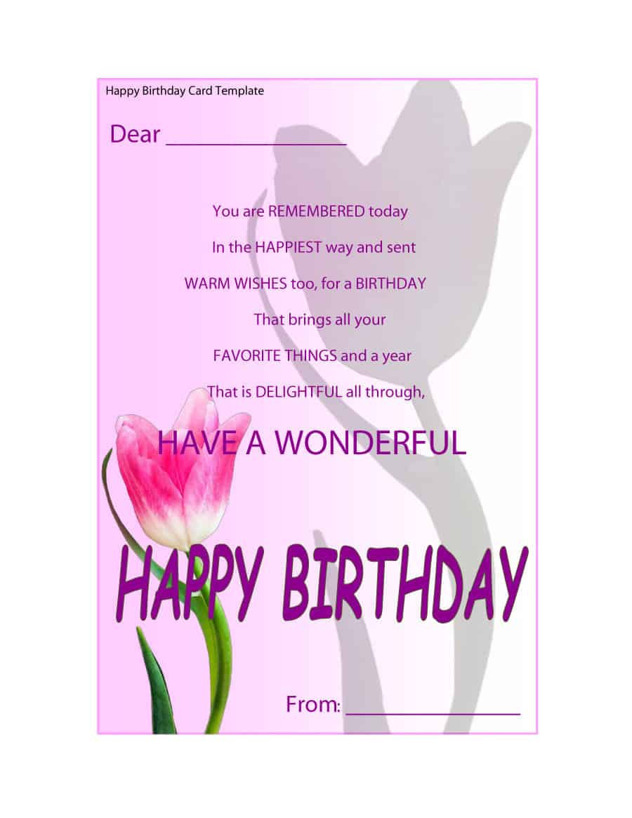 Word Birthday Card Template
 41 Free Birthday Card Templates in Word Excel PDF
