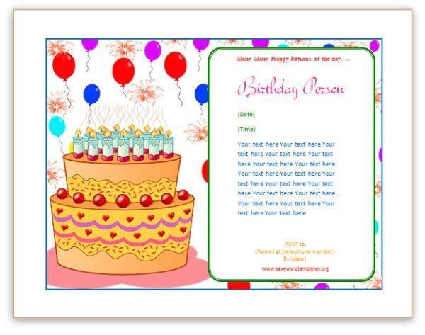 Word Birthday Card Template
 Birthday card template word gangcraftnet gangcraft